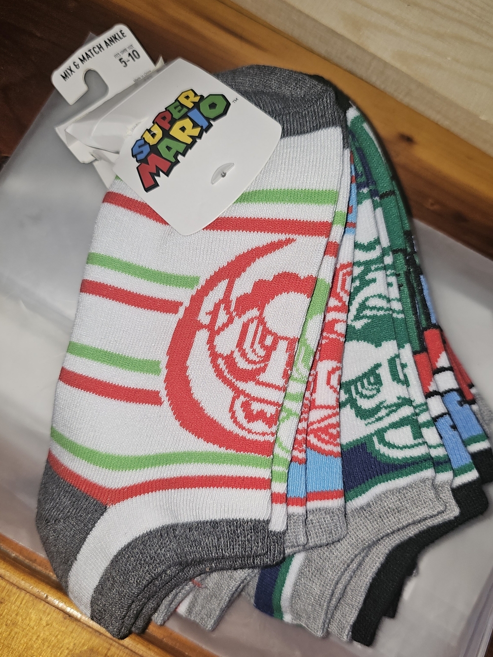 Nintendo MARIO BOYS Ankle Socks - Red, Green & Gray (Pack)(120)